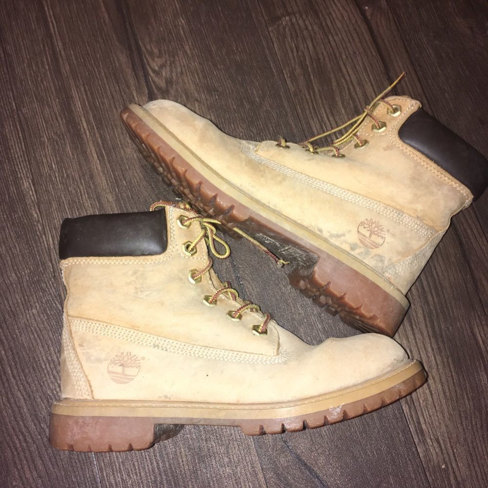 Timberland leather lace up kids 4M streetwear boots